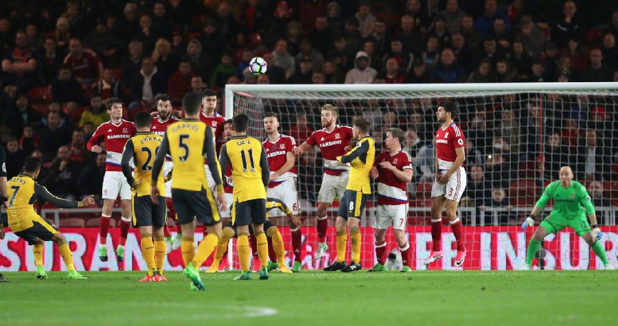  阿森纳定位球战术奏效，头球破门锁定胜局